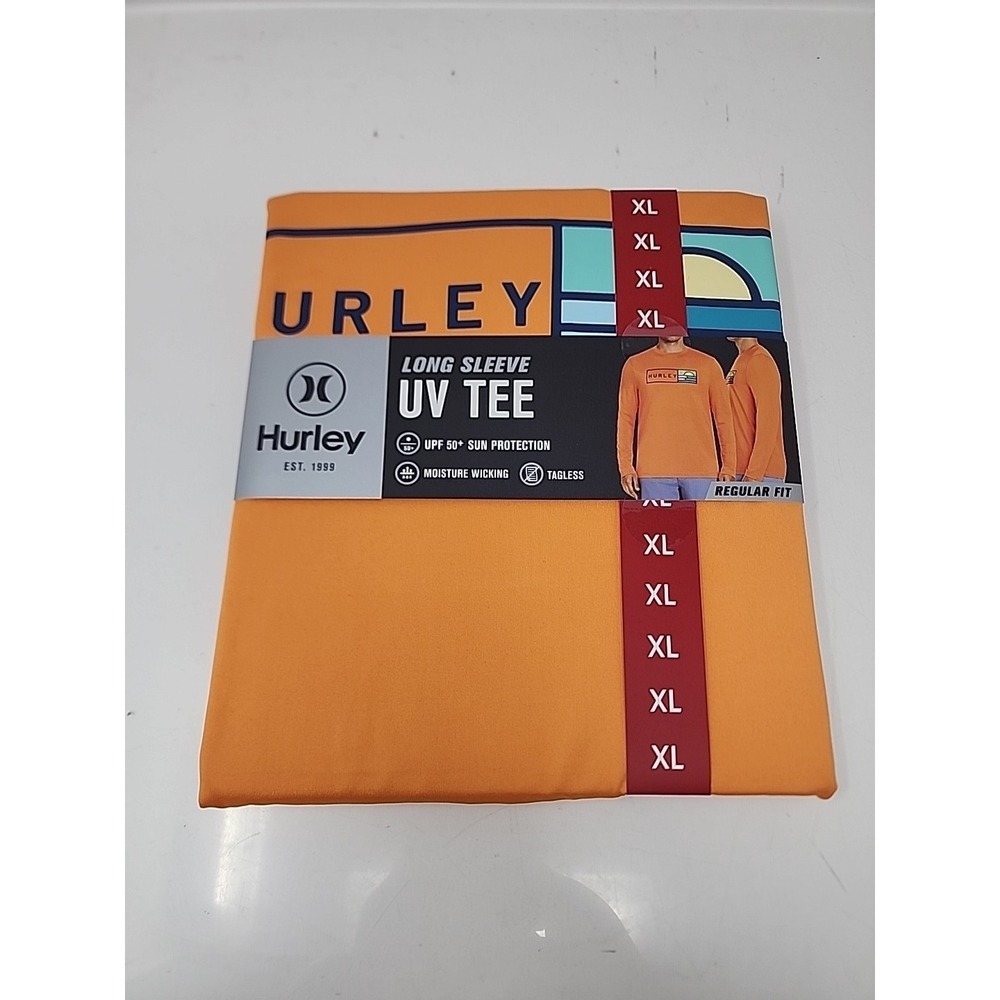 Hurley Men's Sunny Side Hybrid Stretch Tagless UV T-Shirt‎ XL Nectarine